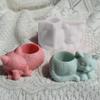 Sleeping Cat Candlestick Resin Mold Cat Planter Pot Mold Silicone Mold DIY Soap Making Aromatherapy Mould Decorations