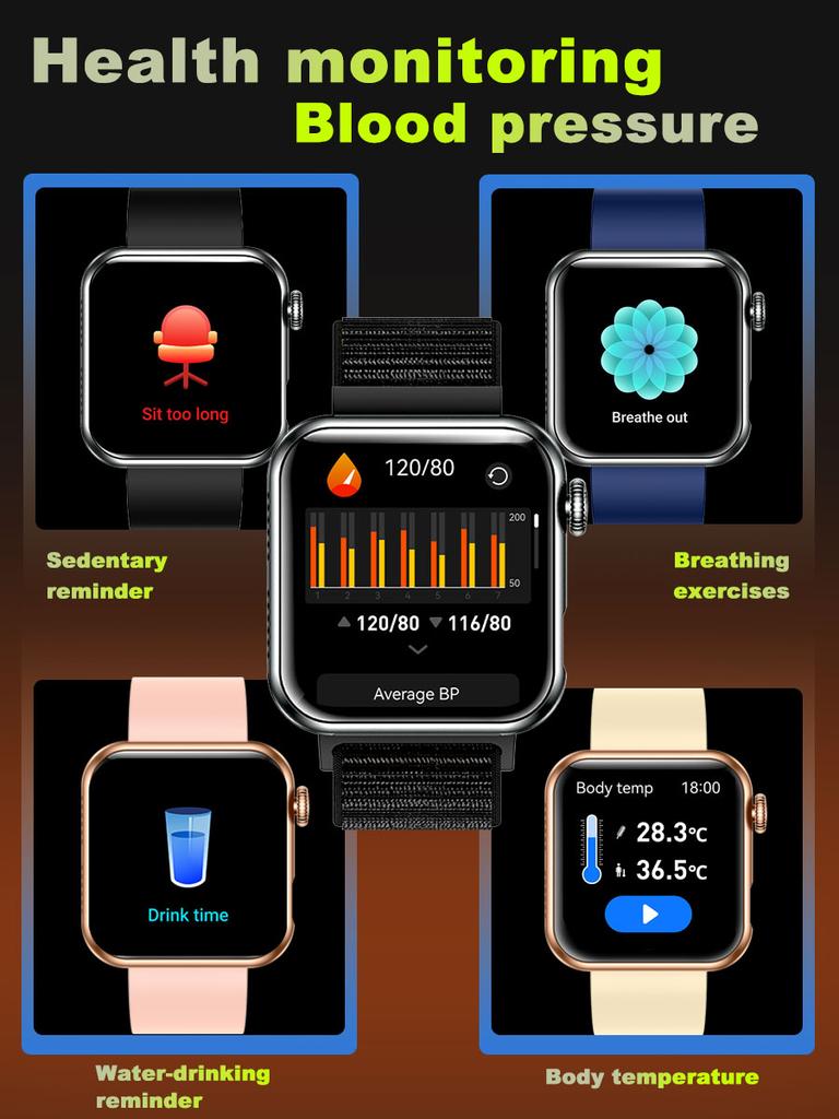 SACOSDING Ladies Smart Watch Health Monitoring Bluetooth Calling SOS AI Voice Flashlight Outdoor Sports Fitness Men Women Smartwatch