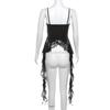 Summer Women Y2k Crop Tops Ladies Sleeveless Asymmetrical Ruffles Tank Top Lace Hem Slim Tanks Tops Shirts Streetwear