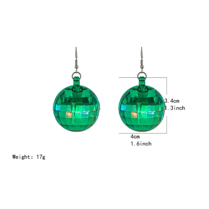 Kolczyki LED Kolczyki Klubowe Kolczyki na Imprezy Kolczyki z Efektem Kul Disco Kolczyki Wiszące z Teksturą Plastiku na Co Dzień