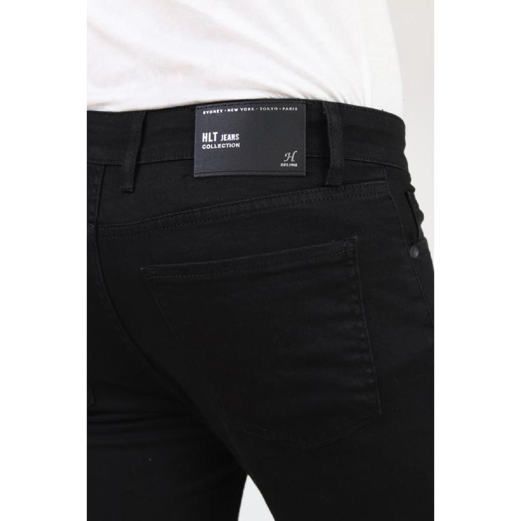 Men's Black Slim Fit Lycra Flexible Jeans Denim Trousers Hlt He001937