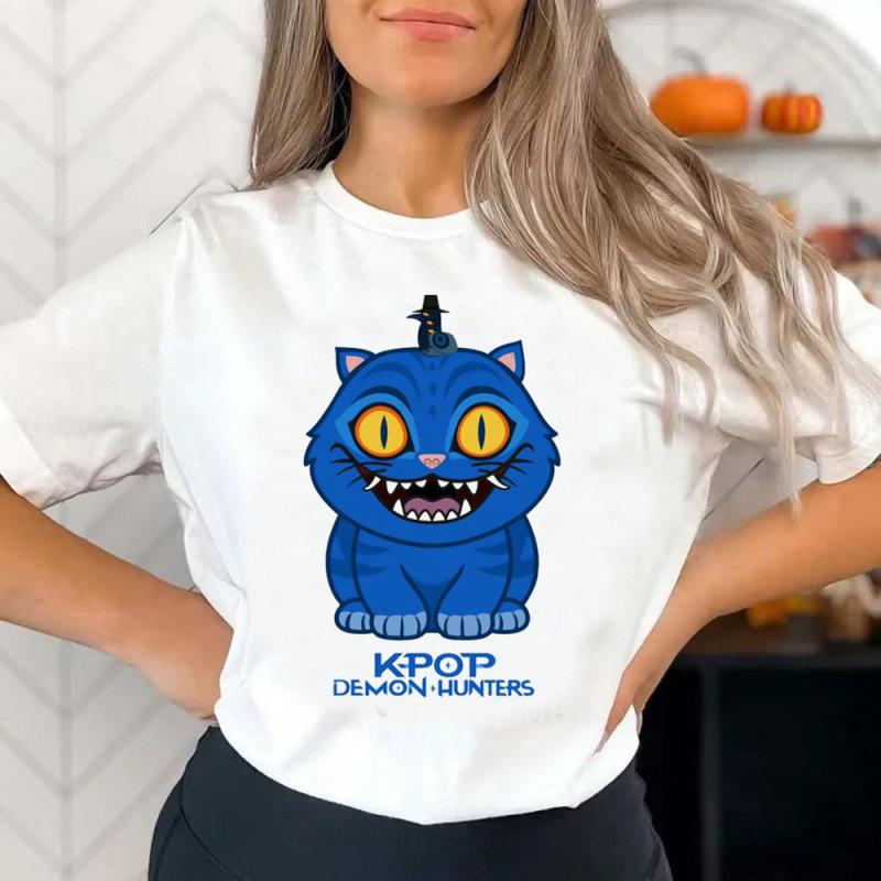 Camiseta Casual Holgada Moda Estampada Manga Corta Cómoda para Mujer