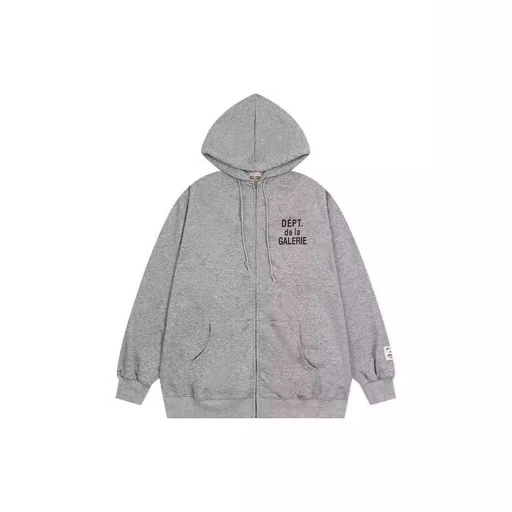 European and American Trendy Brand GALLERY Classic Letter Printing Zipper Hoodie Loose Casual Cardigan Sweater Jacket