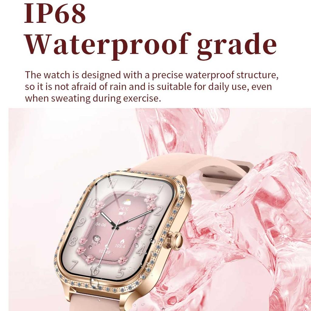 2025 New GPS Track Smart Watch Ladies 466*466 HD Screen Heart Rate Blood Pressure BT Call Smartwatches Women For Android IOS