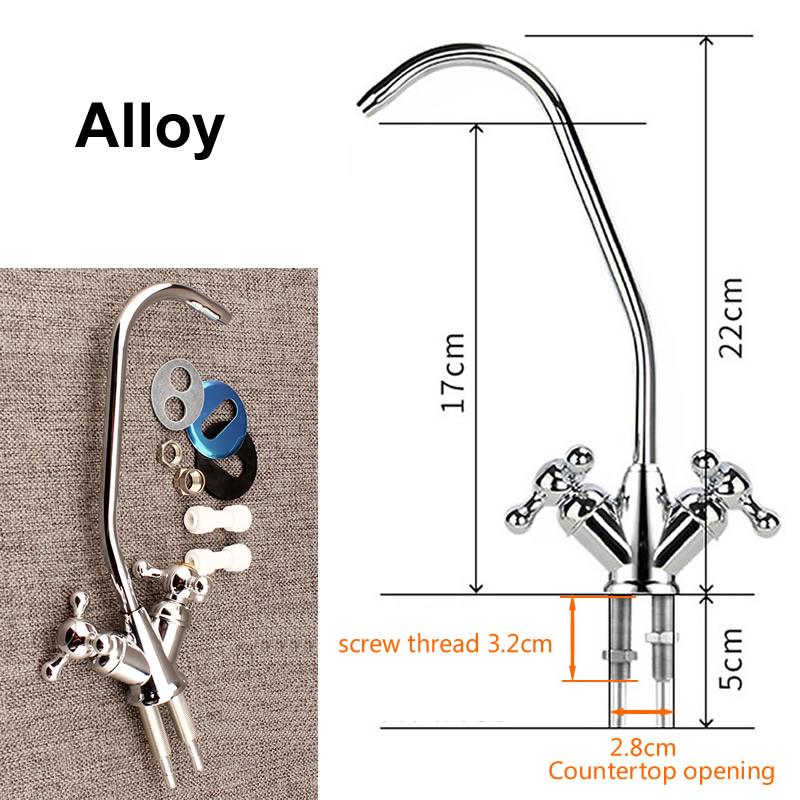 Wasserfilter Wasserhahn 2-Punkt Universalschnittstelle Doppelter Wasserauslass 304 Edelstahl / Legierung Wasserfilter Teile