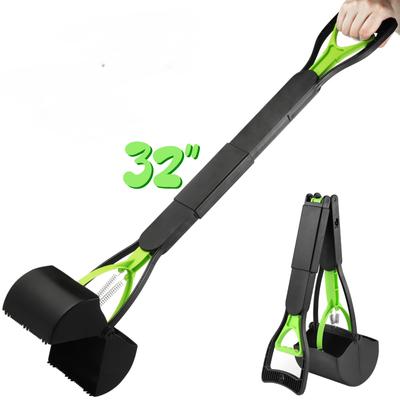Kotschaufel für Hunde, Kotschaufel mit langem Griff für einhändige Bedienung, faltbar und tragbar, einfach zu verwenden auf Grasschmutz