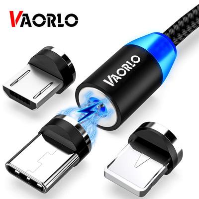 VAORLO - универсальный магнитный кабель зарядки телефона через USB порт для телефонов iphone Xiaomi Huawei Samsung и соединителем Type-C 8 Pin