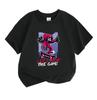 Kids Boys Girls 100% Cotton Crew Neck Short Sleeve T-Shirt, Cool Game Mask Character Skateboard Print Casual Tees, Let's Play The Game Pattern Soft Su