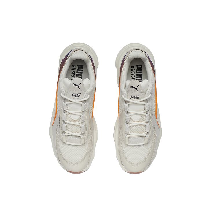Puma Rs-Connect Ombre Antiderrapante Confortável Respirável Absorvente de Choque Tênis de Corrida Casual de Cano Baixo Unissex tênis Branco Laranja 383783-01