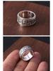 Men's Rotating Index Finger Ring - S925 Sterling Silver, Retro Thai Style, Fashionable Jewelry
