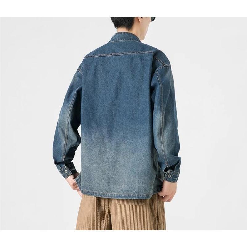 Denim Jacket Jacket Men's Spring and Autumn Chinese Style Men's Ancient Style Loose Large Size Youth Tunic Chinese Tang Suit