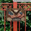 2D Flat, 1pc "250 Years Celebration" Patriotic Plaque, 12"×8" - Vintage Eagle & Flag Design Wall Sign, Red White & Blue - Aluminium Wall Hanging