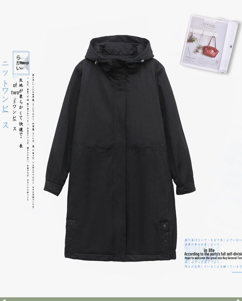 Women's 2024 Winter Fleece-Lined Hooded Parka: Loose Mid-Length Thickened Workwear Cotton Coat