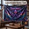 Octopus Sea Life Theme Throw Blanket Custom Name Text Personalized Blanket Soft Cozy Blanket for Home Sofa Bed