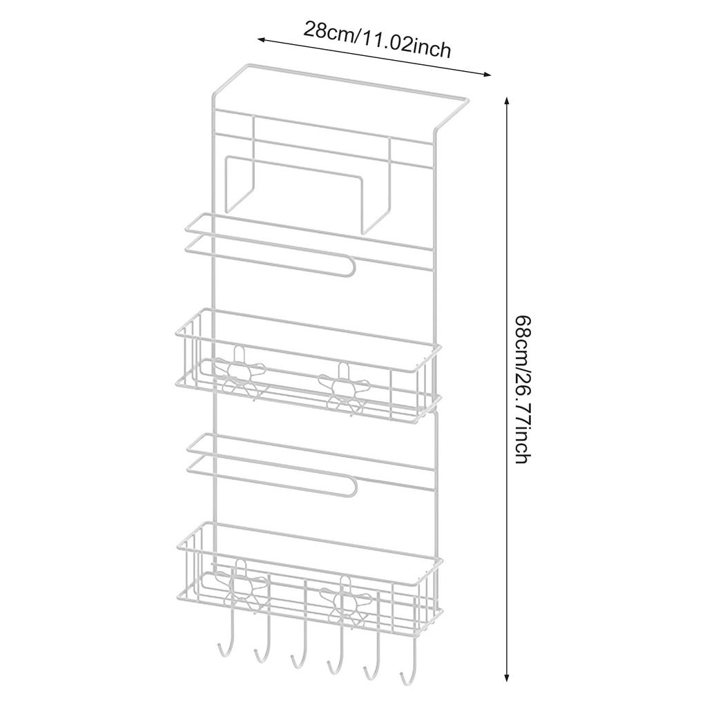 Refrigerator Storage Racks With Hook Refrigerator Side Shelf Storage for Refrigerator Washing Machine
