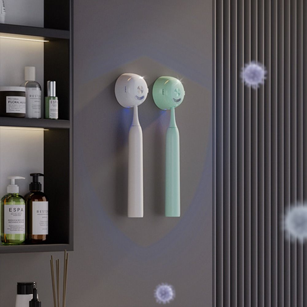 Self-adhesive 2 in 1 Toothbrush Holder Removable Hanging Toothbrush Sanitizer Rack  Home