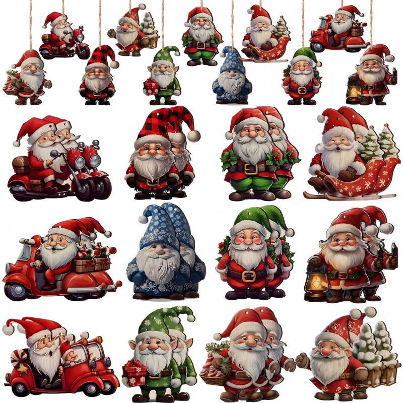 36-Piece Handmade Walnut Cracker Christmas Ornament Set - Ideal for Holiday Gifts & Tree Decoration