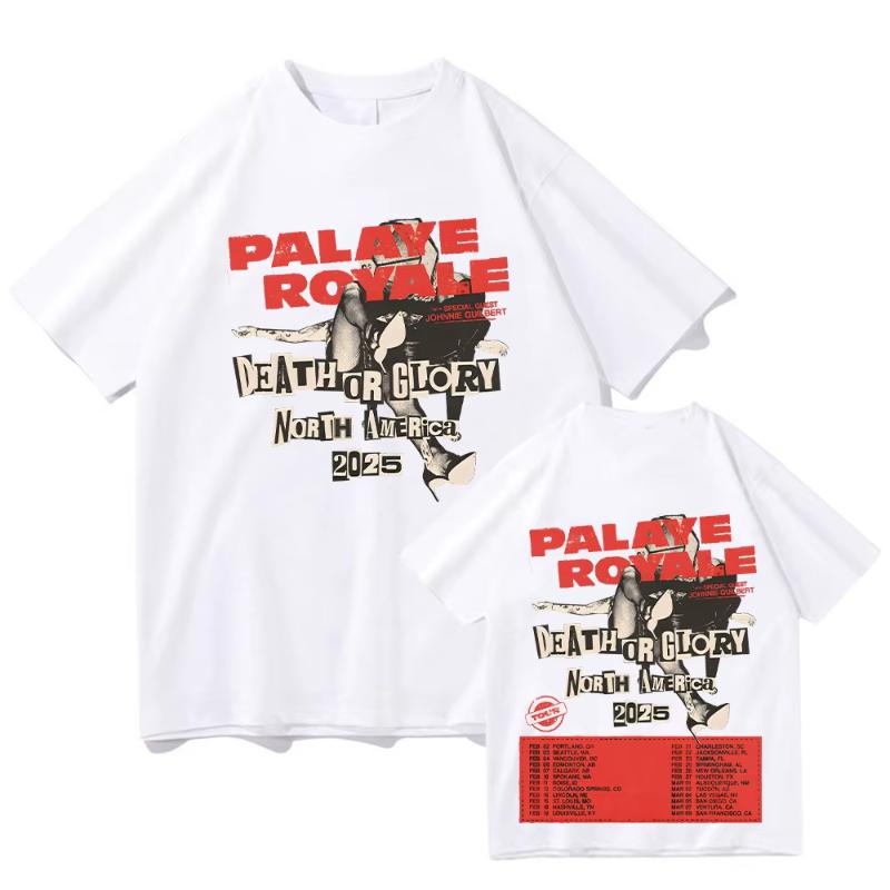 Palaye Royale Tshirt Palaye Royale Death or Glory World Tour 2025 Tshirt Unisex Loosefit Tops Retro Trends Tees Clothes S