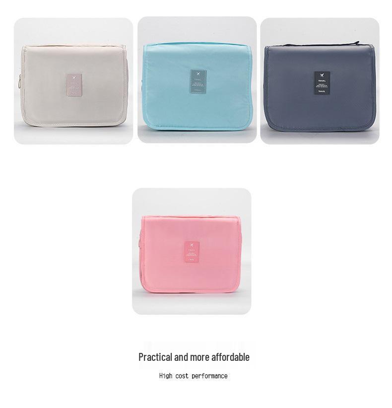 Foldable Hanging Toiletry Bag: Large Capacity Travel Makeup Organizer for Men & Women