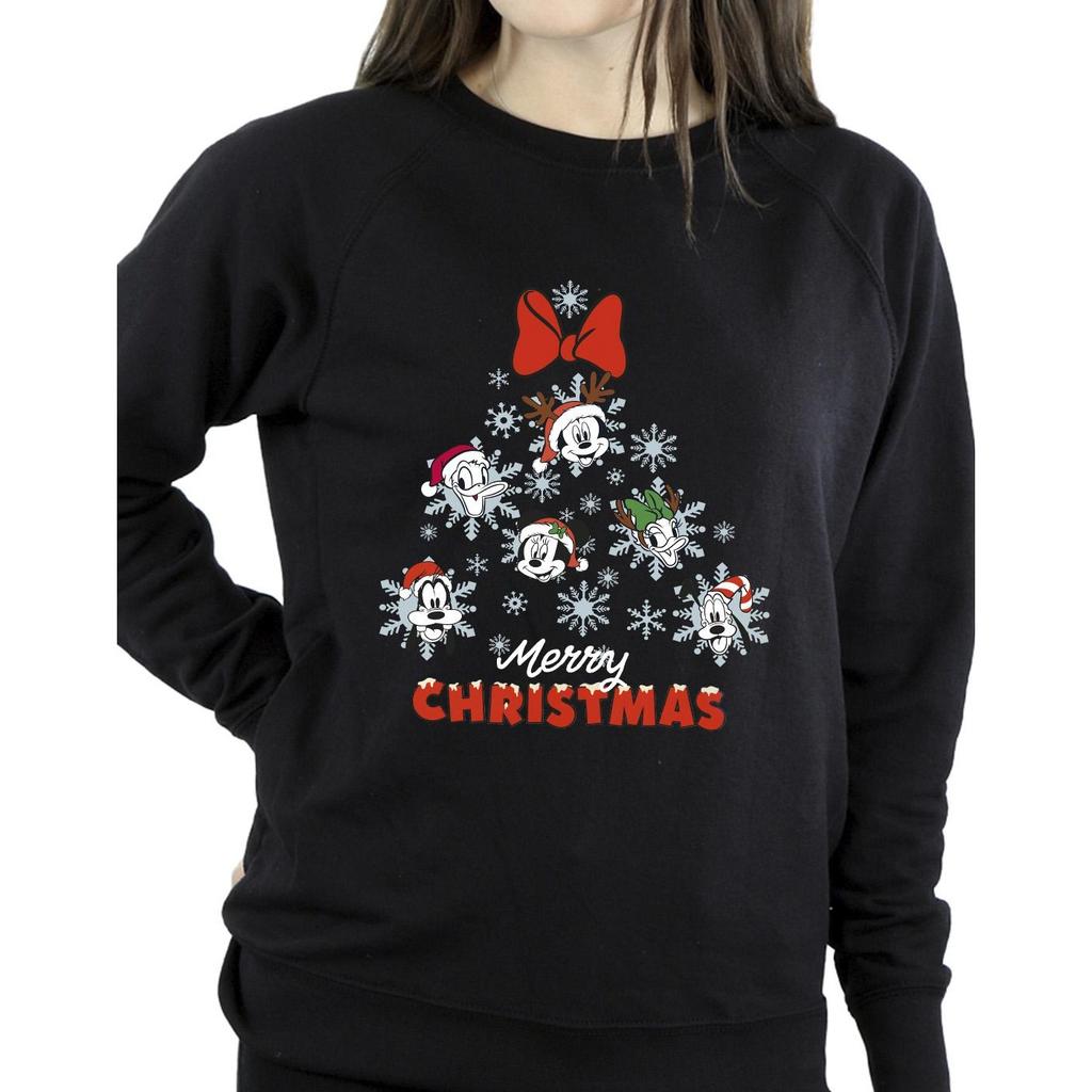 Disney Womens/Ladies Mickey Mouse And Friends Christmas Tree Sweatshirt