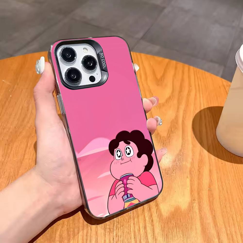Cartoon Warme S-Steven U-Universum Handyhülle Für iPhone17,16,15,14,13,12,11,Pro,MAX Weiß Matt Stoßfeste Hülle
