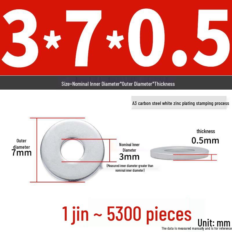 Extra Large Galvanized Metal Flat Washer - Thickened Round Screw Washer M6-M16
