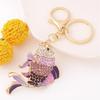 Premium Marine Inspired Keyring Zinc Metal Crafted 3 Aquatic Animal Shapes 5 Glittering Crystal Color Variants