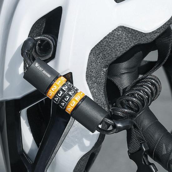 Cable Helmet Lock Quick Locking Waterproof 4-digit Password Anti-theft Motorcycle Helmet Password Lock Bike Supplies