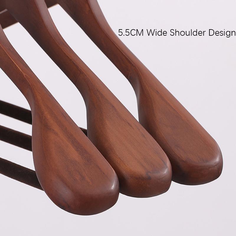 1/2pcs Wide Shoulder Wooden Hangers,Suit Hangers with Non Slip Pants Bar for Closet,Solid Wood Coat Hangers for Dress Jacket