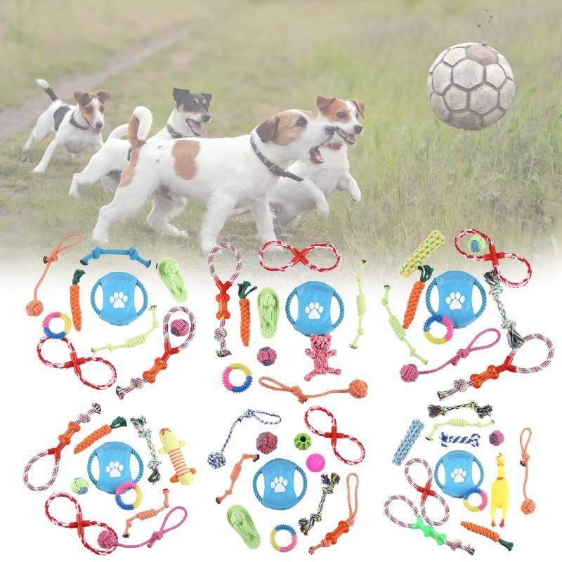 High-quality Cotton Rope Dog Toy Set With Durable Chew Balls For Playful Pets
