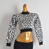 Fashion Style Sexy Half Turtleneck Pullover Leopard Jacquard Knitwear Women's Clothing Fall/Winter Slim Short Crop Top Bottoming Shirt