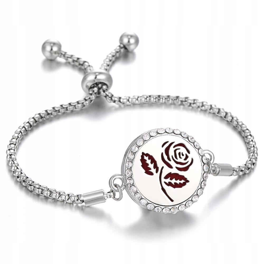 Aromatherapy Bracelet Steel Rose B02
