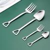 Creative Stainless Steel Shovel Handle Fork and Spoon Set for Dessert, Cake, Fruit, and Afternoon Tea Gifts