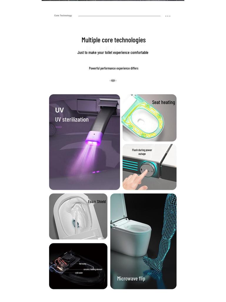 Nest Chi Smart Toilet: Household Automatic Flip Lid, Instant Heating, Sterilization, No Water Pressure Limit.