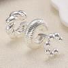 Minimalist Ribbed Striped Non-Piercing Sterling Silver Pearl White Ear Cuffs for Women