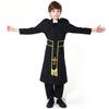 Czarna Długorękawowa Szata Kostiumowa na Halloween dla Chłopców Dzieci Cosplay Impreza Scena