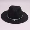New straw hat men's and women's travel beaded western cowboy hat sunshade sunscreen breathable vacation Panama straw hat