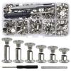 Set Of 110Pcs Binding Screw Crossed Head Button Screws For Leather Crafting Bookbinding Luggage Purse