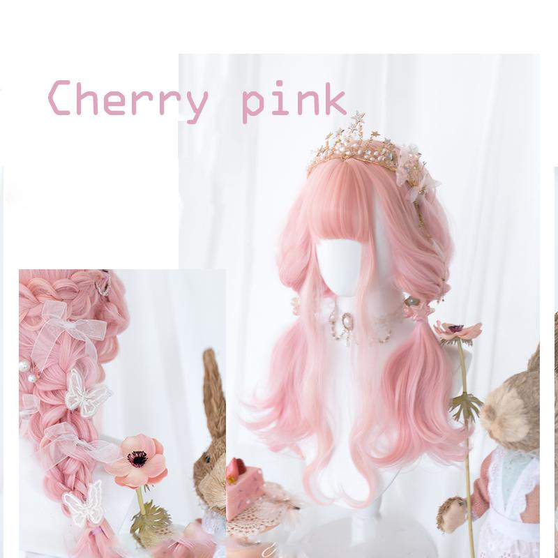 Парик Лолиты Леди Двухцветные Длинные Вьющиеся Волосы Парик Для Косплея с Челкой Хэллоуин — фото 3