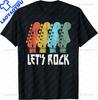 Lets Rock Electric Guitar Music Lover Band Guitarist Retro TShirt Unisex Summer Soft Tops Print Original Design Gifts Tshirts