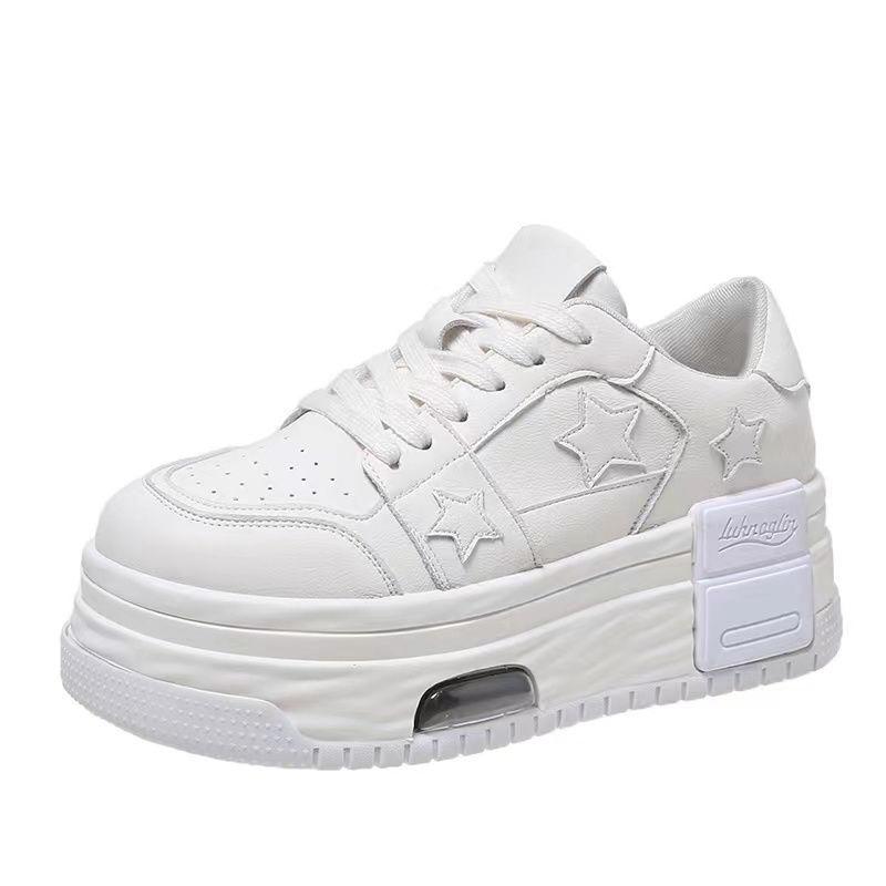 Thick-soled Star Muffin Shoes Children's 2025 Spring and Autumn New Small Versatile Little White Shoes Board Shoes Flat Shoes Women