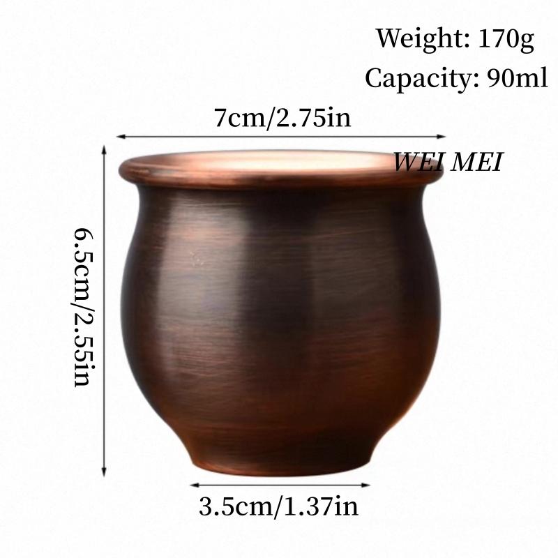 Small Vintage Pure Copper Tea Mug,Thickened 90 ml Unique Art Handcrafted Texture Coffee Cup,Friends Gifts Tea Cup Tableware
