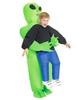 Youlun Inflatable Green Walking Toy Abducted by Aliens Blow up Morph Alien Costume for Adult and Kids Festive Decoration