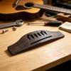 Ebony Wood 6 String Guitar Bridge Replacement Part with Drop Shaped String Holes and Long Bridge Slot for Guitar Repair Maintenance