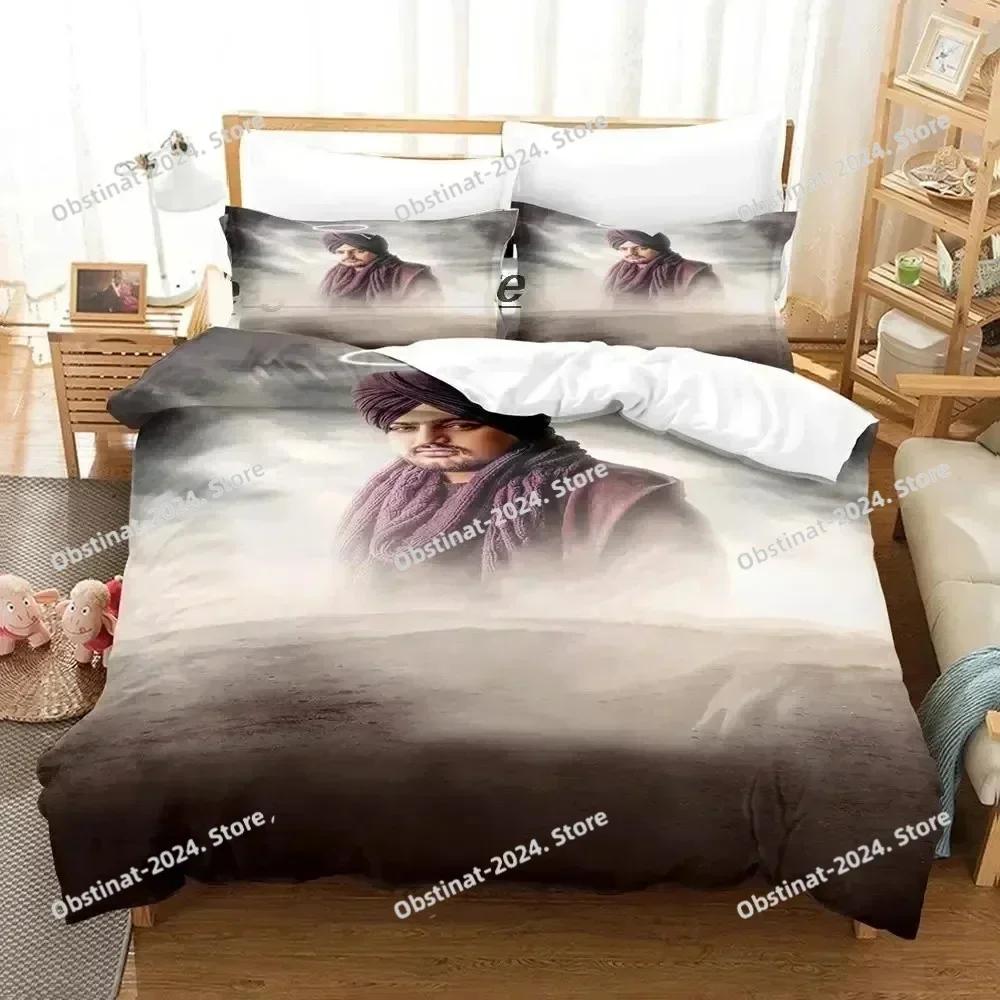 3D Sidhu Moosewala RIP Bedding Set Printed single Comforter Quilt Bed Cover Duvet Cover Pillow Case 3 Pieces Set Kids Adult Size