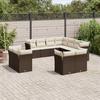 Vidaxl 11-Cz. Conjunto de Muebles de Jardín con Cojines, Marrón, Ratán PE