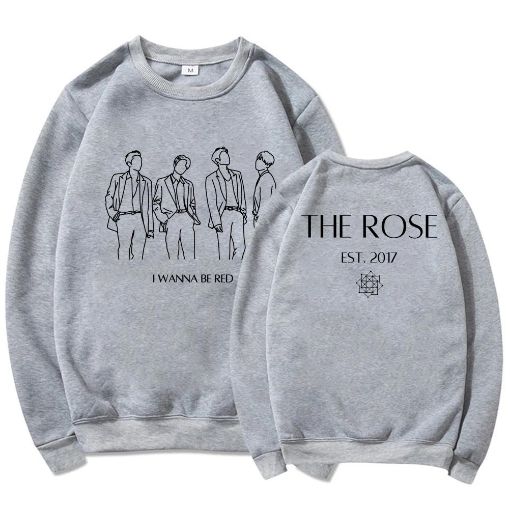 The Rose Kpop Sweatshirt Back To Me Hoodie Koreanischer Gruppenpullover Damen Rundhals-Sweatshirts Grafik-Hoodies Streetwear Kpop Tops