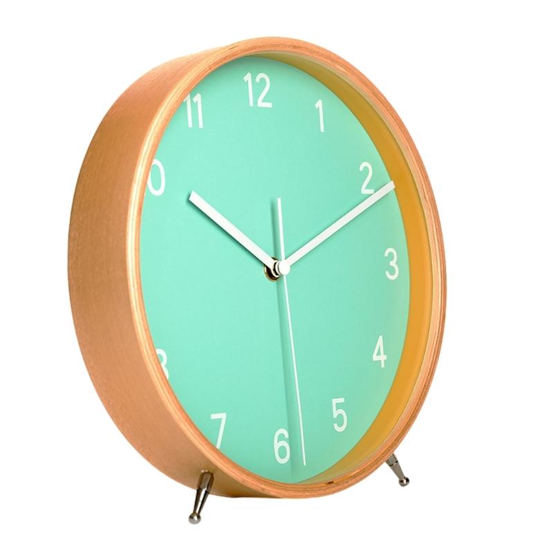 

Европейские Деревянные Аналоговые Настольные Часы Декоративные Часы Легко Читаемые Тихие Настольные Часы Работающие от Батареек для Спальни Дома X3UC синий