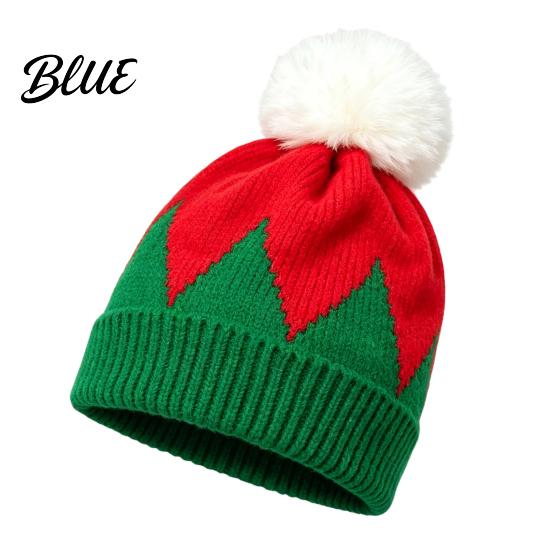 Breathable Warm Winter Hat Women Christmas Elf Hat, Cozy Knit with Pom Casual Accessories for Pom, Stretchy Skull Cap Outdoor Cold Weather Soft