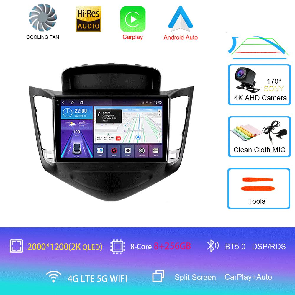 Car Radio Android 14 GPS For Chevrolet Cruze 2008 2009 2010 - 2014 Carplay Auto Multimedia 2 Din Head Unit DSP Stereo DVD Video
